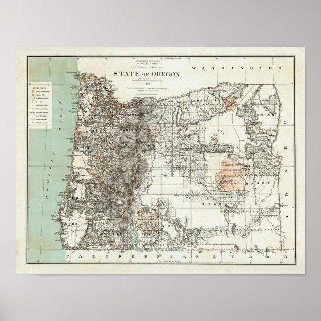 Póster Estado De Oregón (Frente)