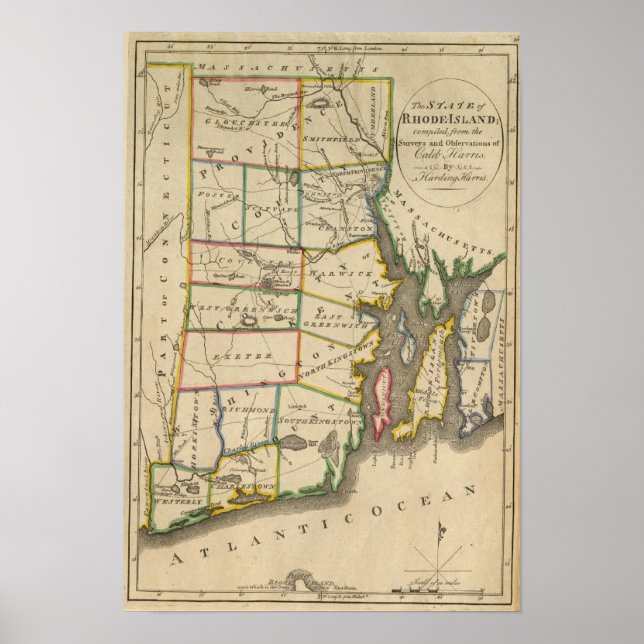 Póster Estado de Rhode Island 3 (Frente)