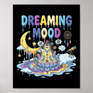 Póster Estado de Sueño Chakra Loto Astral Meditación Yoga