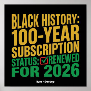 Póster Estado de suscripción renovada a 100 años de histo