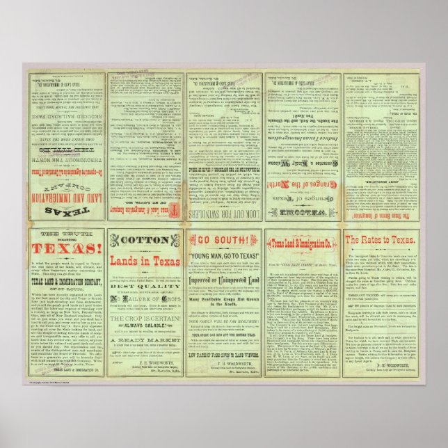 Póster Estado de Verso de Texas (Frente)