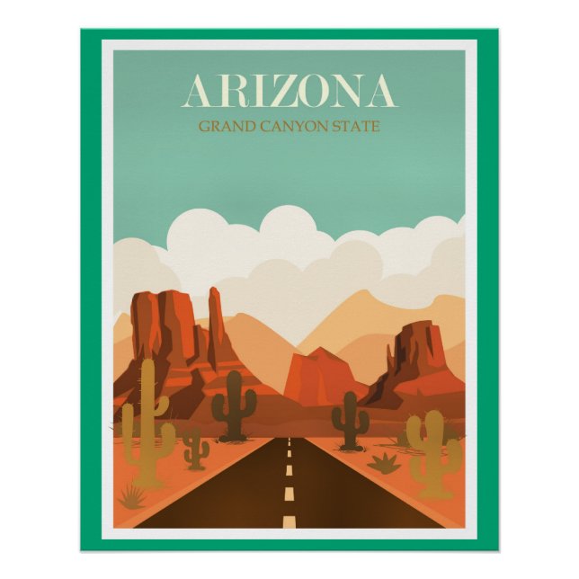 Póster Estado del Gran Cañón de Arizona (Anverso)