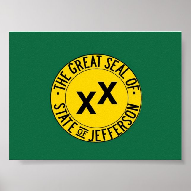 Póster Estado del poster de la Bandera de Jefferson (Frente)
