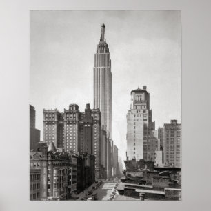 Póster Estado Imperial y Midtown Manhattan, 1931. Vintage