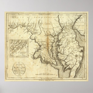 Póster Estados de Maryland y Delaware