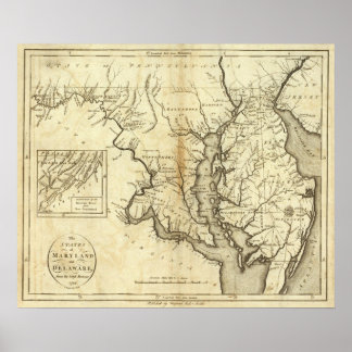 Póster Estados de Maryland y Delaware