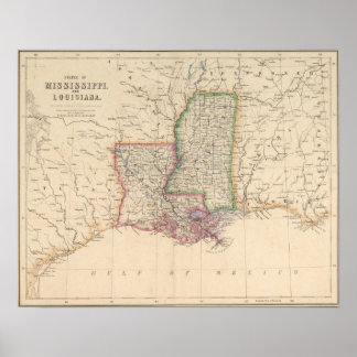 Póster Estados de Misisipi y Luisiana
