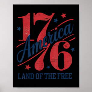 Póster Estados Unidos 1776: Tierra Libre 4 De Julio Indep