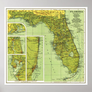 Póster Estados Unidos: 1930/heute Florida - Detaillierte