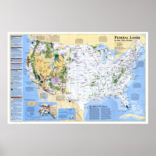 Póster Estados Unidos: 1996/hoy - Mapa Federal de Tierras