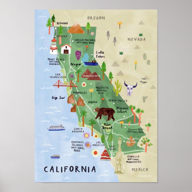 Póster Estados Unidos: 2021/heute Kalifornien - Nationalp (Frente)