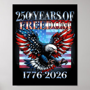 Póster Estados Unidos 250 años 1776-2026 águila calva ban