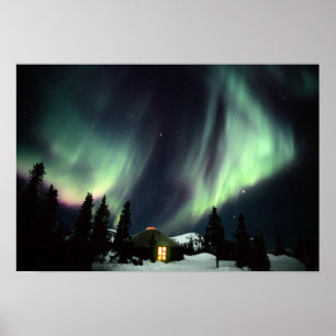 Póster Estados Unidos, Alaska, aguas termales de Chena. A