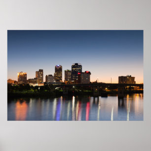 Póster Estados Unidos, Arkansas, Little Rock, City Skylin