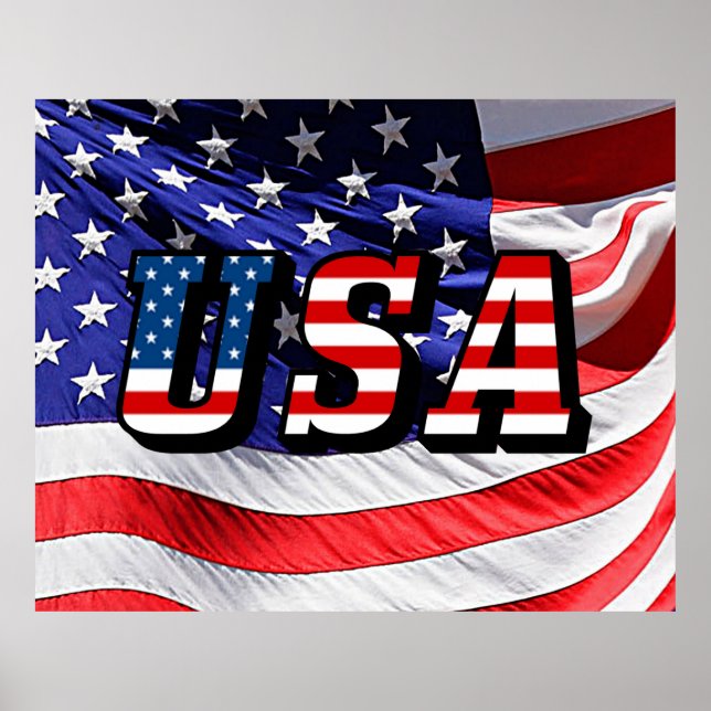 Póster Estados Unidos - Bandera estadounidense (Frente)