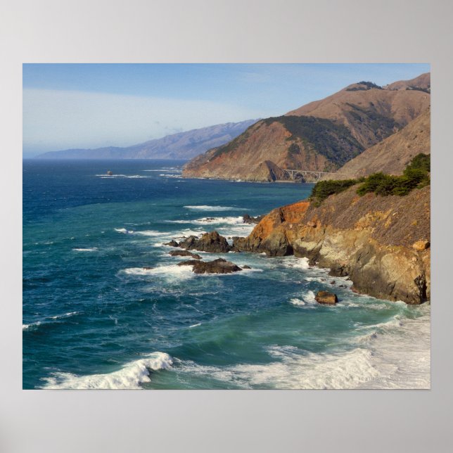 Póster Estados Unidos, California, línea costera Big Sur (Frente)