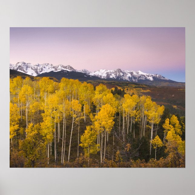 Póster Estados Unidos, Colorado, Montañas Rocosas. Amanec (Frente)