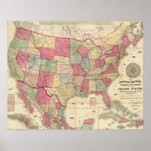 Póster Estados Unidos Continente Americano