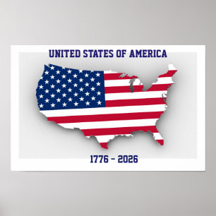 Póster ESTADOS UNIDOS DE AMÉRICA Aniversario 1776-2026