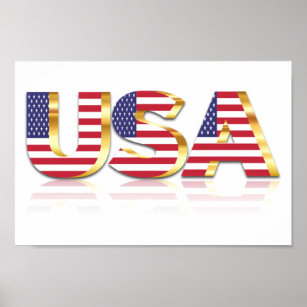 Póster Estados Unidos de América Poster de la Bandera de 