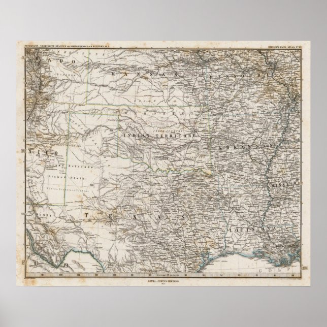 Póster Estados Unidos de América Territorio del Sur de la (Frente)