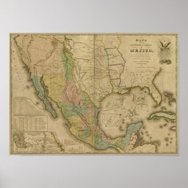 Póster Estados Unidos de México (y Tejas y el Estado Uni) (Frente)