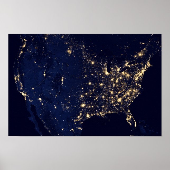 Póster Estados Unidos de noche (Frente)
