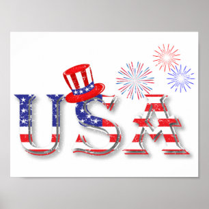 Póster Estados Unidos en Estrellas y Rayas
