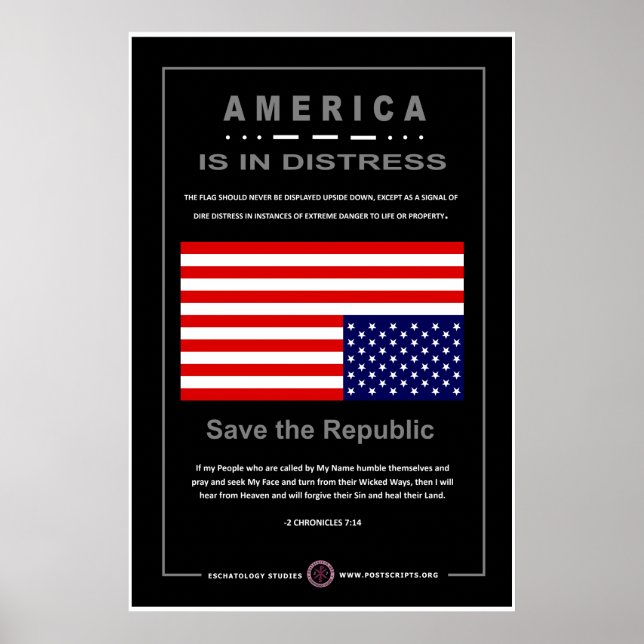Póster Estados Unidos está en dificultades (Frente)