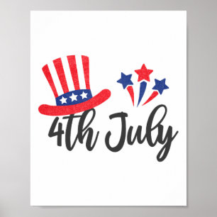 Póster Estados Unidos Feliz 4 De Julio Día De La Independ