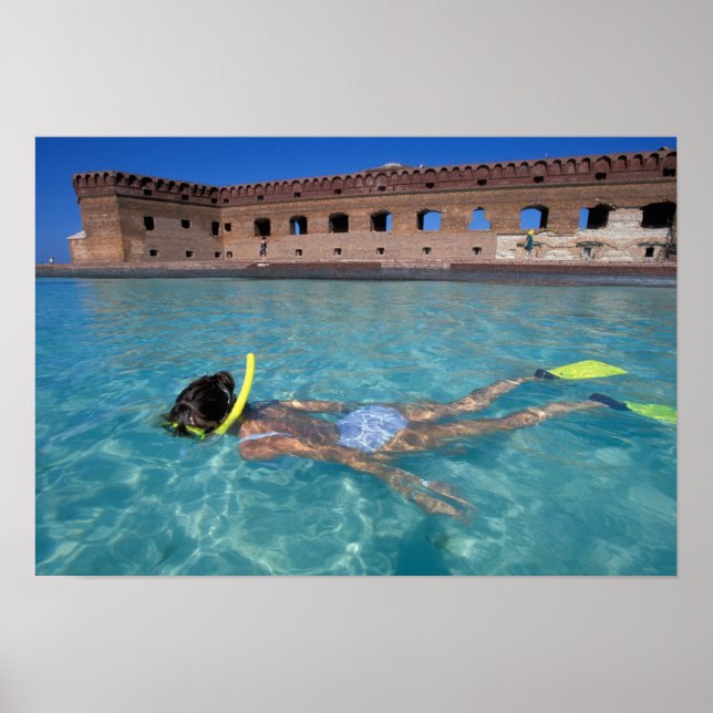 Póster Estados Unidos, FL, Florida Keys, Fort Jefferson,  (Frente)