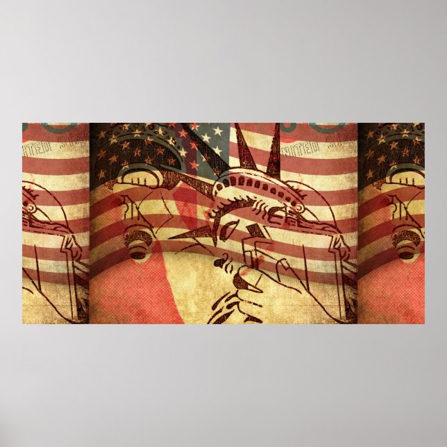 Póster Estados Unidos, fondo negro (Frente)