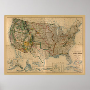 Póster Estados Unidos, incluidos territorios (1923)