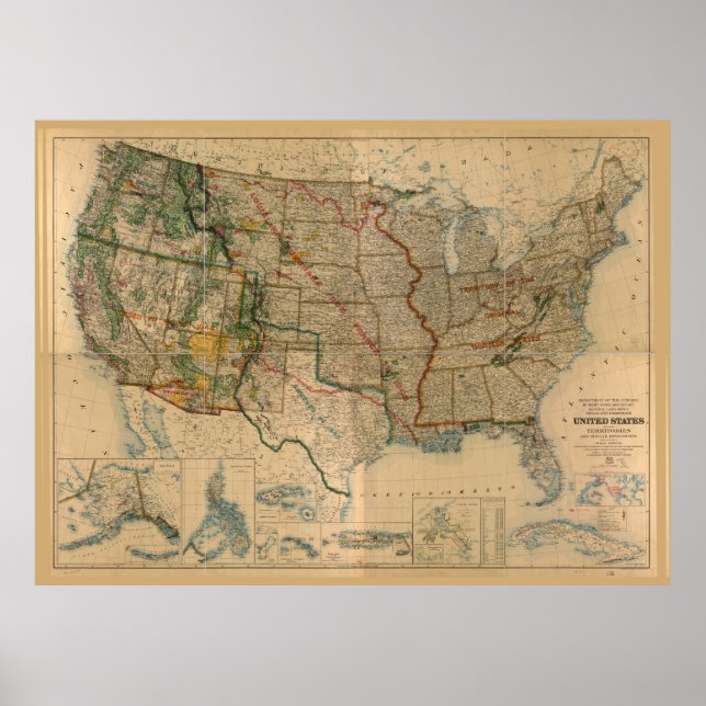 Póster Estados Unidos, incluidos territorios (1923) (Frente)