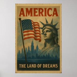 Póster Estados Unidos - La tierra de los sueños, la cosec