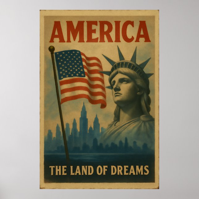 Póster Estados Unidos - La tierra de los sueños, la cosec (Frente)