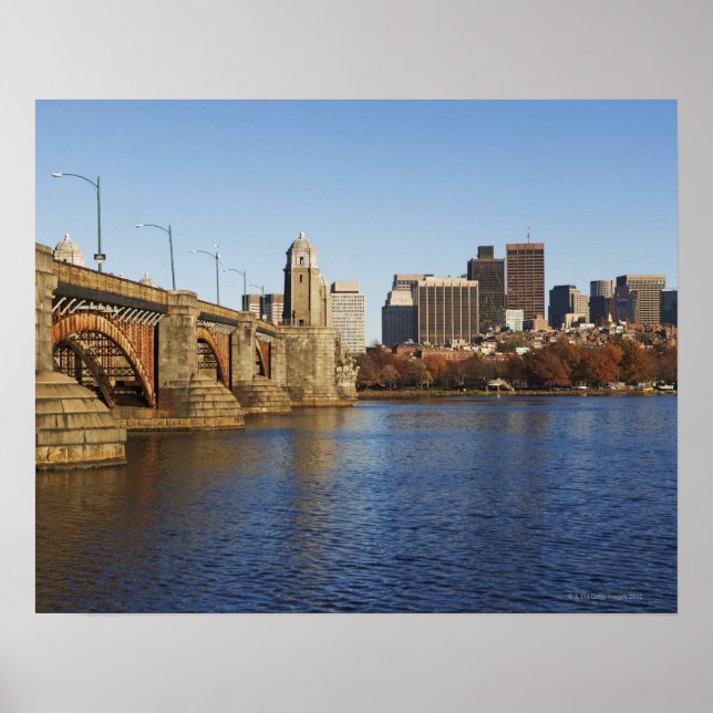 Póster Estados Unidos, Massachusetts, Boston skyline 2 (Frente)