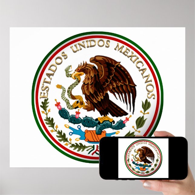 Póster Estados Unidos Mexicanos (Águila de la bandera mex 