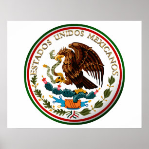 Póster Estados Unidos Mexicanos (Águila de la bandera mex