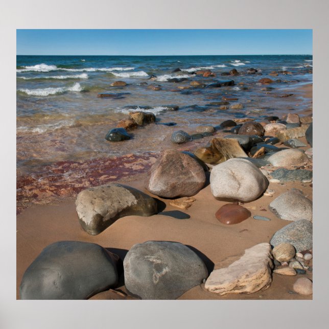 Póster Estados Unidos, Michigan. Rodeado De Boulders En 1 (Frente)