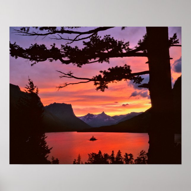 Póster Estados Unidos, Montana, Parque Nacional Glacier.  (Frente)