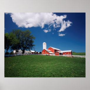 Póster Estados Unidos, Nueva York, Sharon Springs, Granja