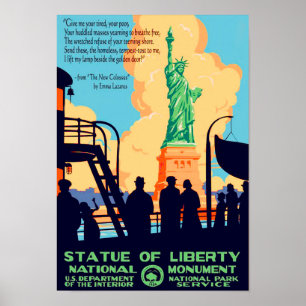 Póster Estados Unidos: NYC 1950er/heute - Freiheitsstatue