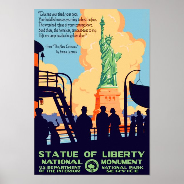 Póster Estados Unidos: NYC 1950er/heute - Freiheitsstatue (Frente)