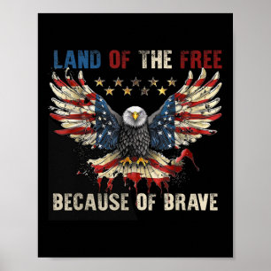 Póster Estados Unidos Patriota Águila Tierra De Los Libre