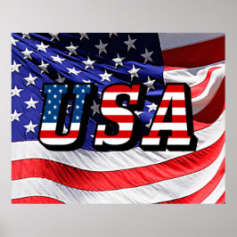 Póster Estados Unidos - Poster de la bandera estadouniden