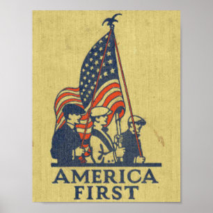Póster Estados Unidos Primeros Patriotas Bandera Estadoun