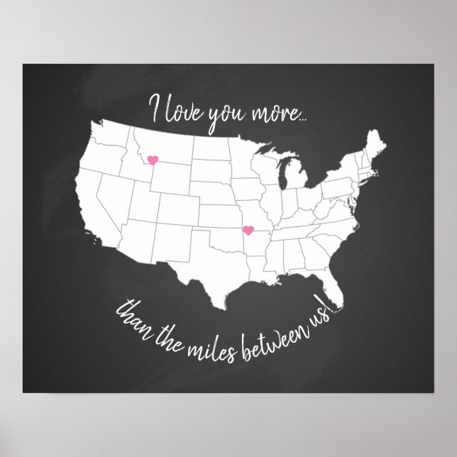 Póster Estados Unidos te amo más que las millas entre nos (Frente)
