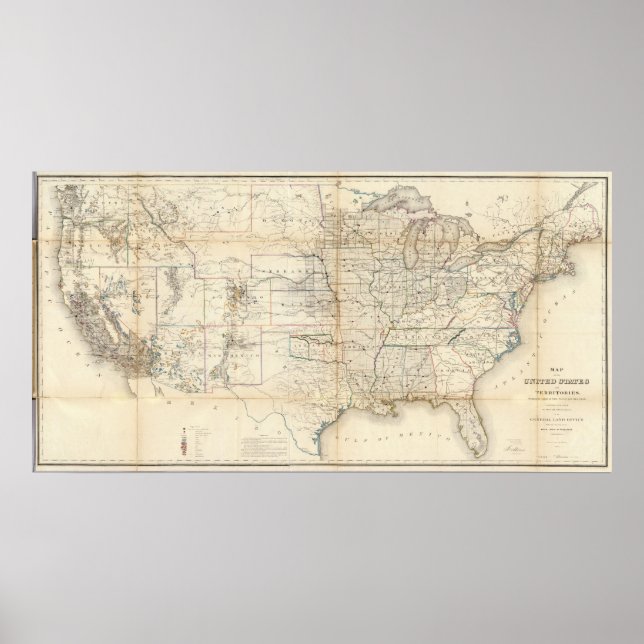 Póster Estados Unidos, Territorios (Frente)