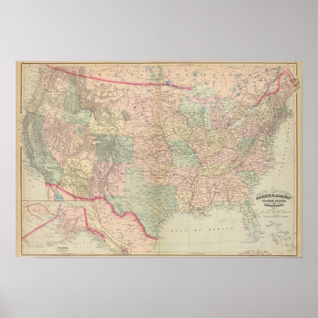 Póster Estados Unidos, territorios (Frente)